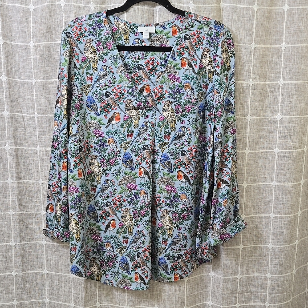 J.JILL Bird Print Women's Top